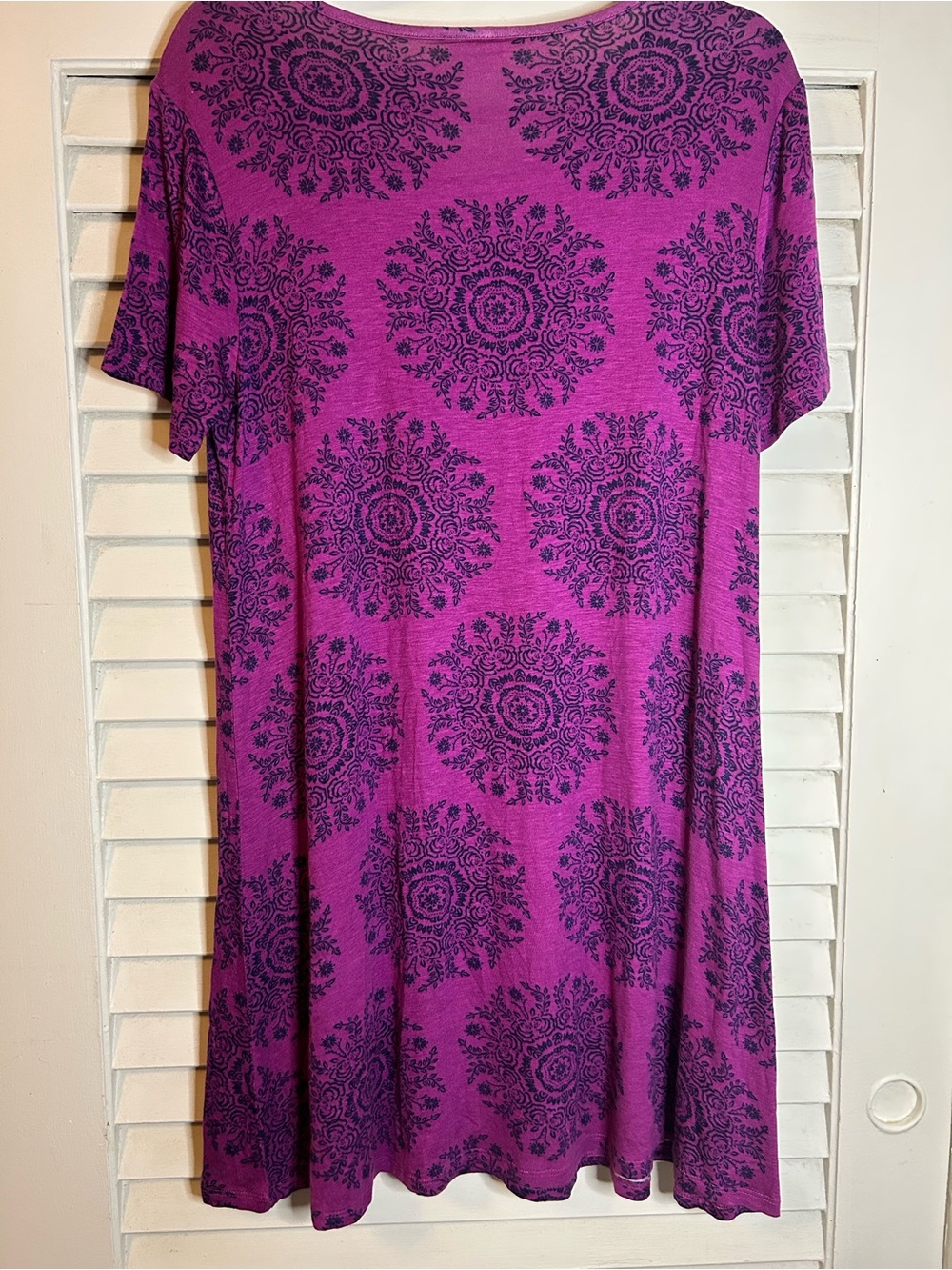 Natural Life Purple Boho Medallion Print Swing Dress Large - Picture 3 of 7